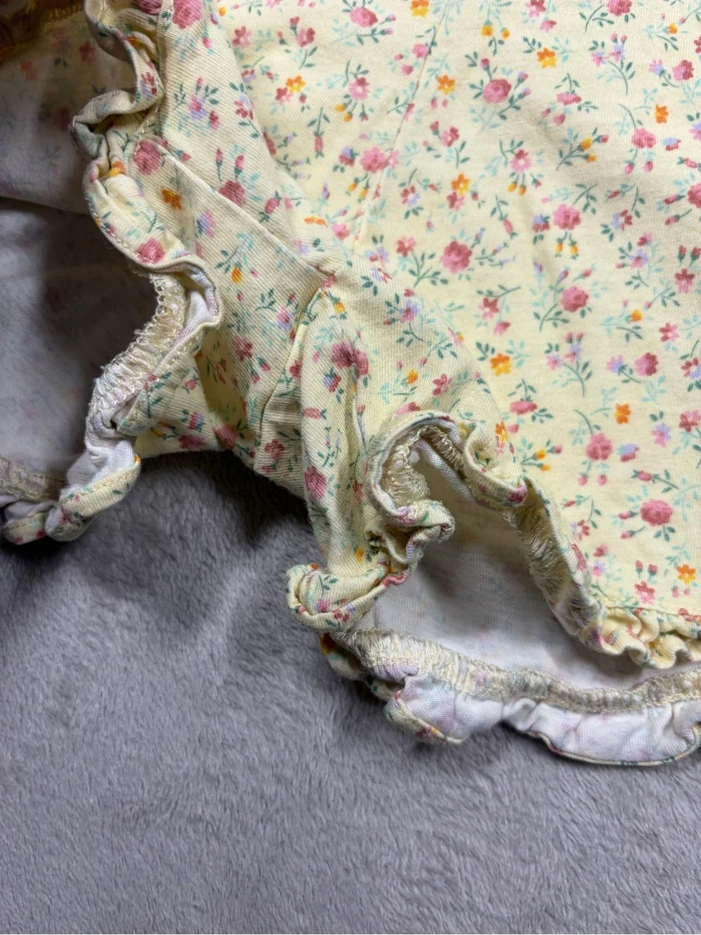 Polo Ralph Lauren Girl’s Ditzy Floral Yellow Ruffle 100% Cotton Shorts Size L